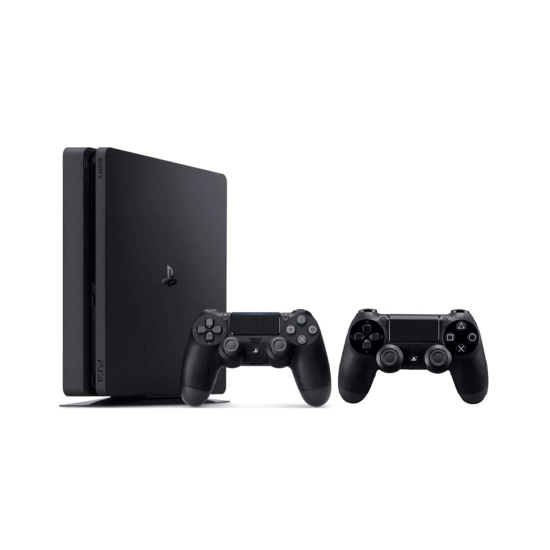 Sony PlayStation 4 Slim (PS4) – 500GB Storage - Two DualShock Controllers – Slim Version Console - axon